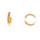 Haya Sloane Woven Pearl Hoops