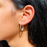 Jani Half Pearl x Gold Beaded Hoops