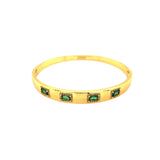 CZ Gemstone Gold Plated Bangle Bracelet