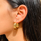 Faye Triple Etched Hoops