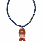 Zani Lapis Fish Charm Necklace