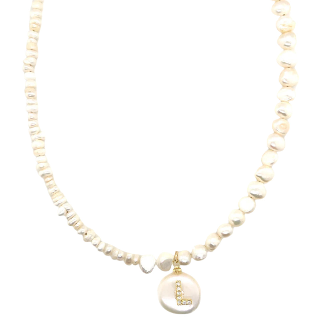 Cati Pearl Initial Choker - Main Image