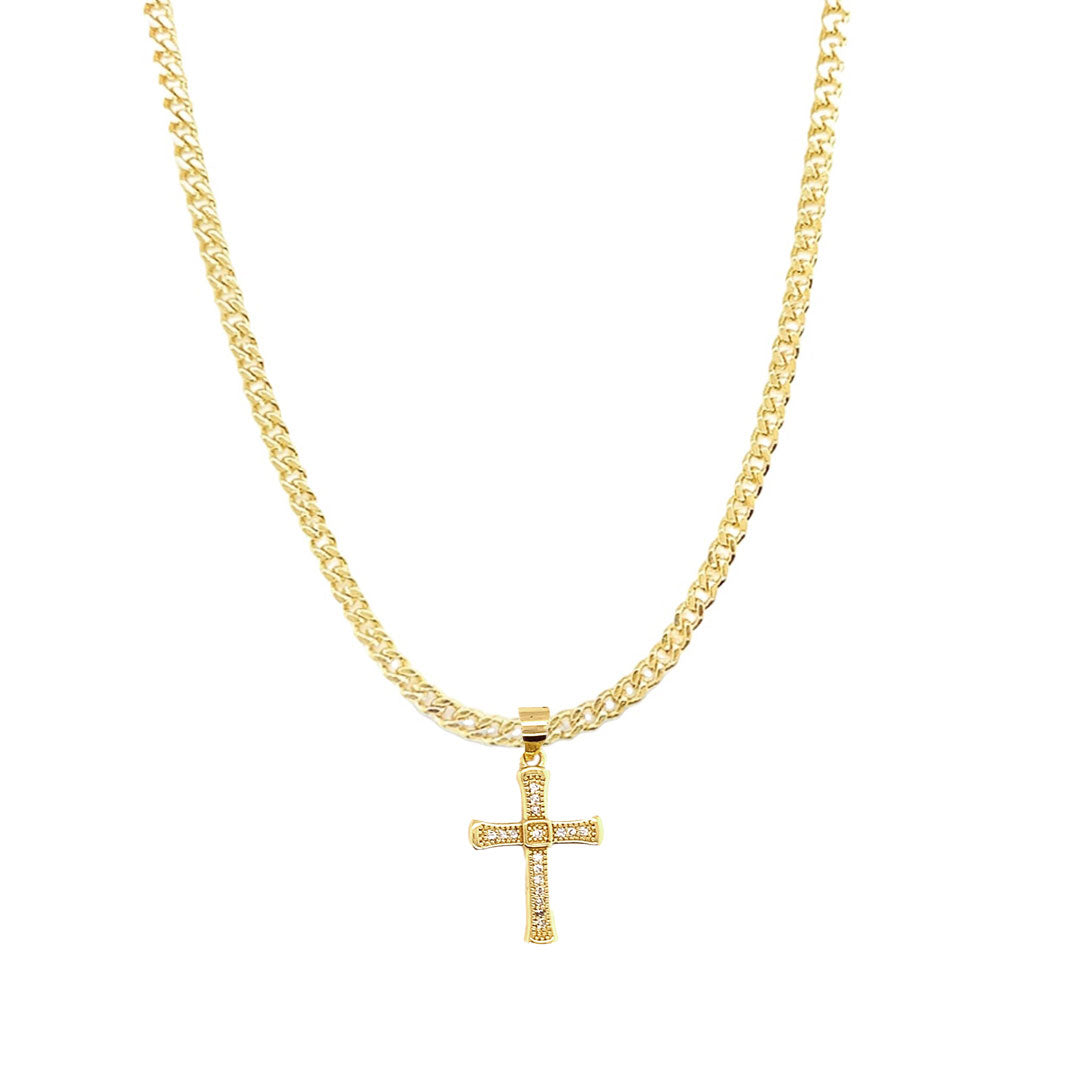 Flint CZ Cross Necklace