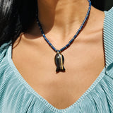 Zani Lapis Fish Charm Necklace