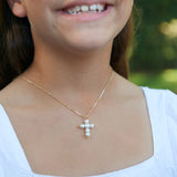 River Pearl Cross Necklace