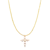 River Pearl Cross Necklace