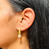 Woven Pearl Hoops