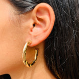 Etched Wave Hoops