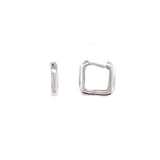 Silver Square Hoops