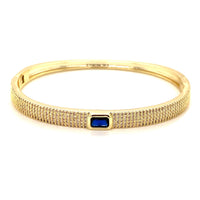 Gemstone CZ Bangle Bracelet