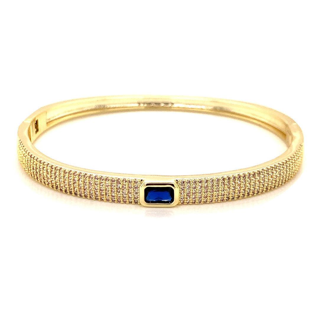 Gemstone CZ Bangle Bracelet