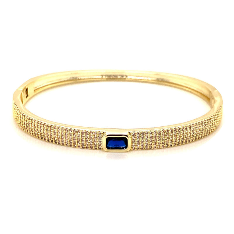 Gemstone CZ Bangle Bracelet