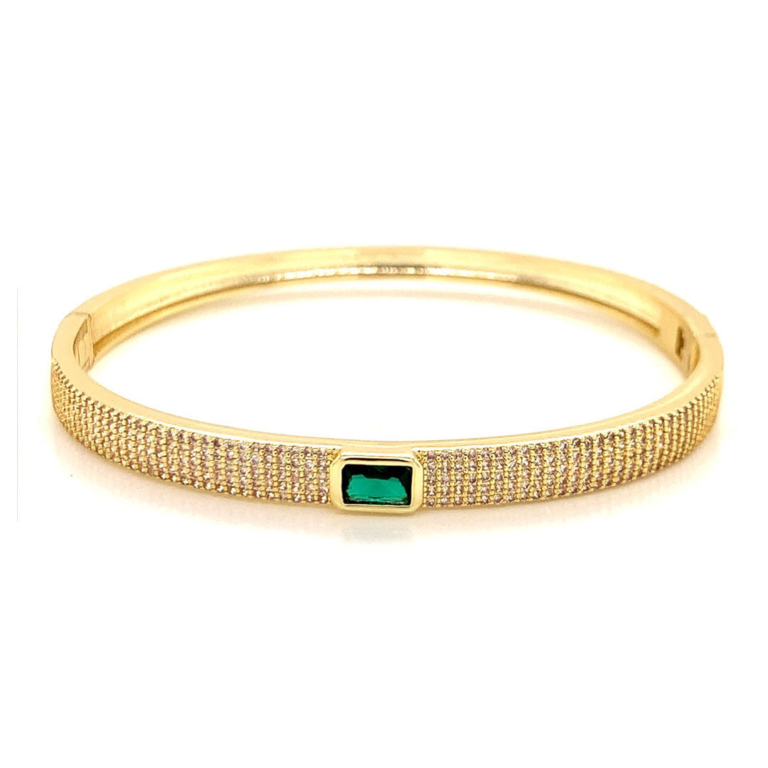 Gemstone CZ Bangle Bracelet