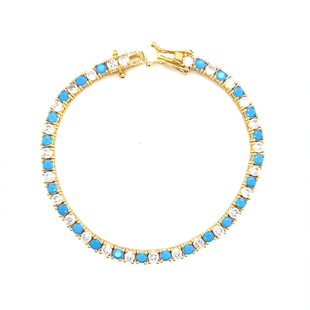 Turquoise CZ Tennis Bracelet