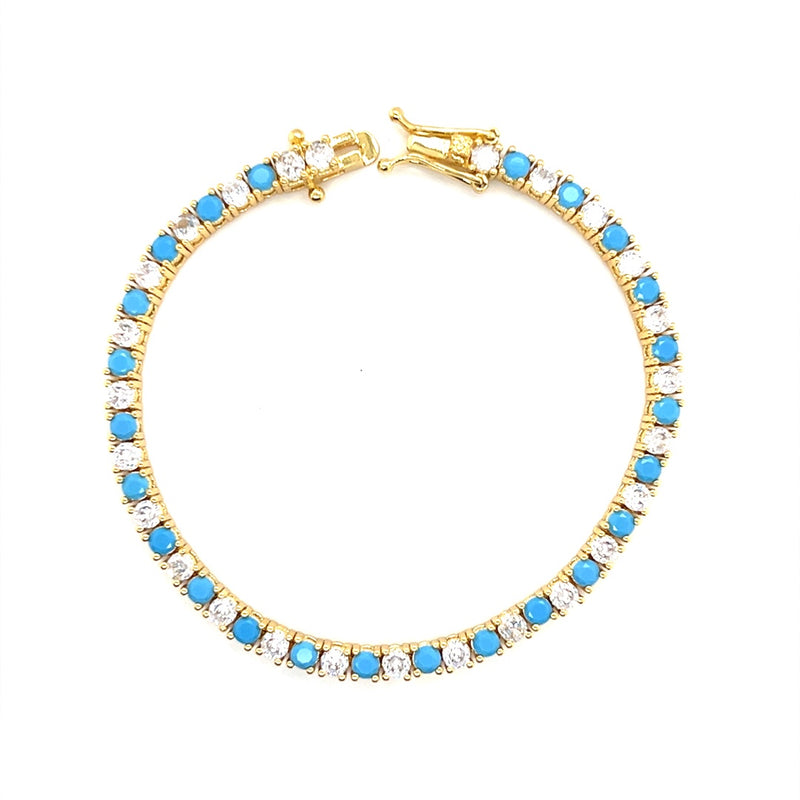 Turquoise CZ Tennis Bracelet