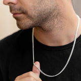 3.5mm Silver Curb Chain
