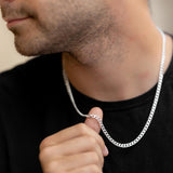 4mm Silver Curb Chain