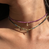 Gracie Gemstone Initial Choker