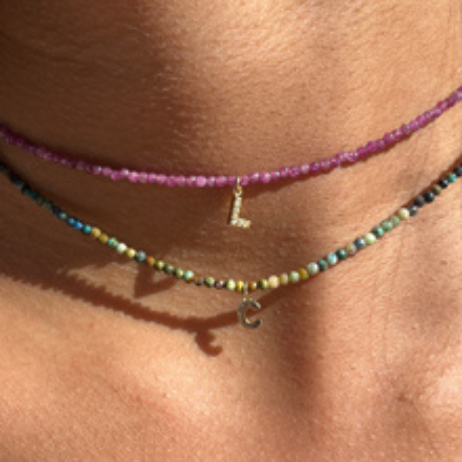 Gemstone Initial Choker