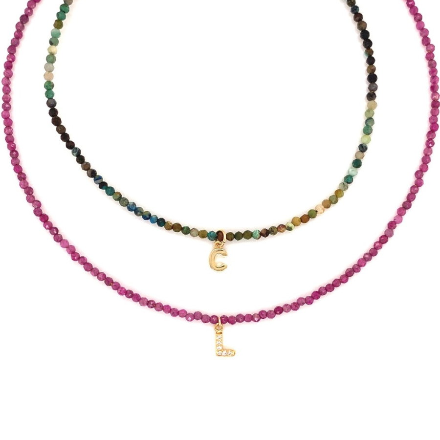 Gemstone Initial Choker