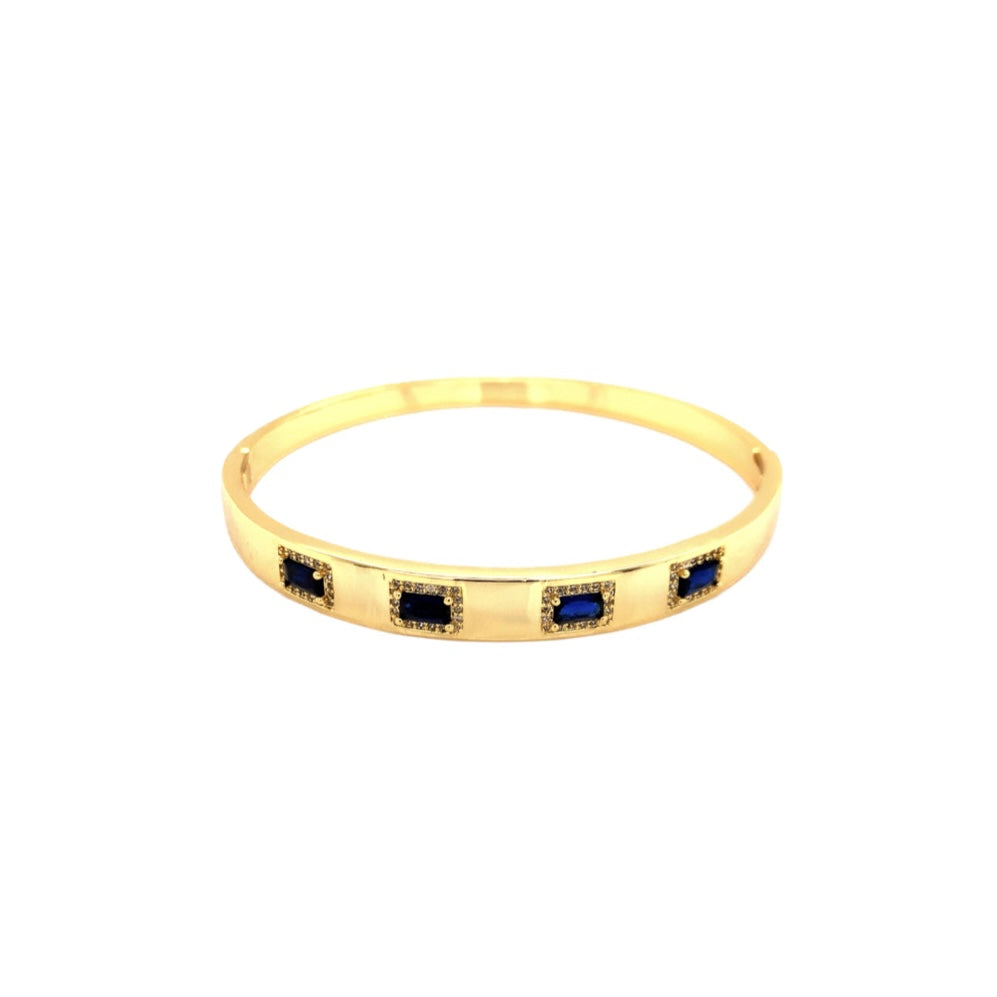 CZ Gemstone Gold Plated Bangle Bracelet