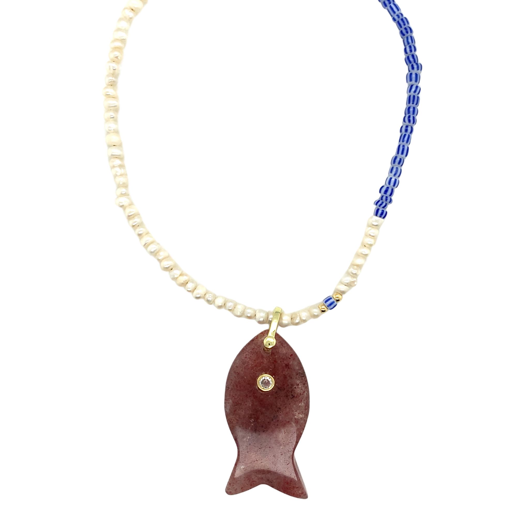 Avra Fish Charm Necklace