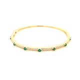Lustrous Gemstone CZ Bangle Bracelet