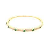 Lustrous Gemstone CZ Bangle Bracelet