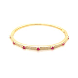 Lustrous Gemstone CZ Bangle Bracelet