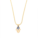 Blue Hamsa Charm Necklace