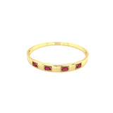 CZ Gemstone Gold Plated Bangle Bracelet