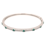 Gemstone CZ Bangle Bracelet