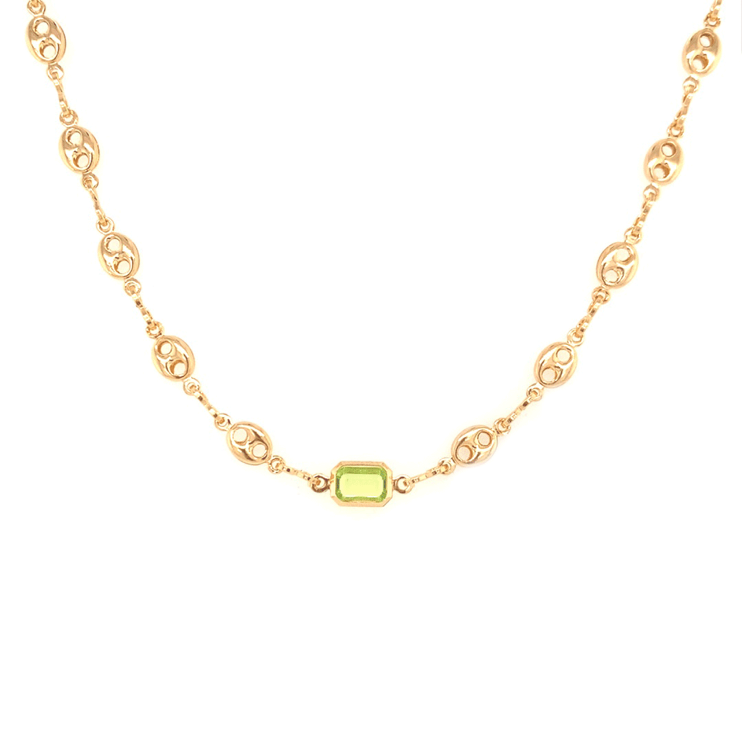 Gali Mini Gemstone Puff Necklace