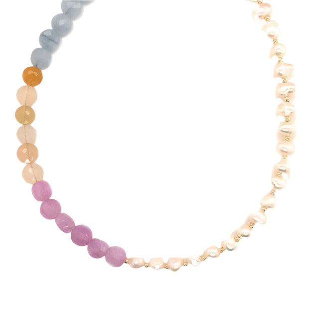 Gianna Gemstone Pearl Necklace