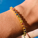 Heart Gemstone Tennis Bracelet
