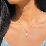 Mia CZ Block Initial Necklace