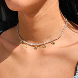 Veyra Labradorite x Gold Coin Necklace