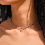 Isel Ruby X Sapphire Charm Necklace