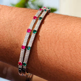 Gemstone CZ Bangle Bracelet