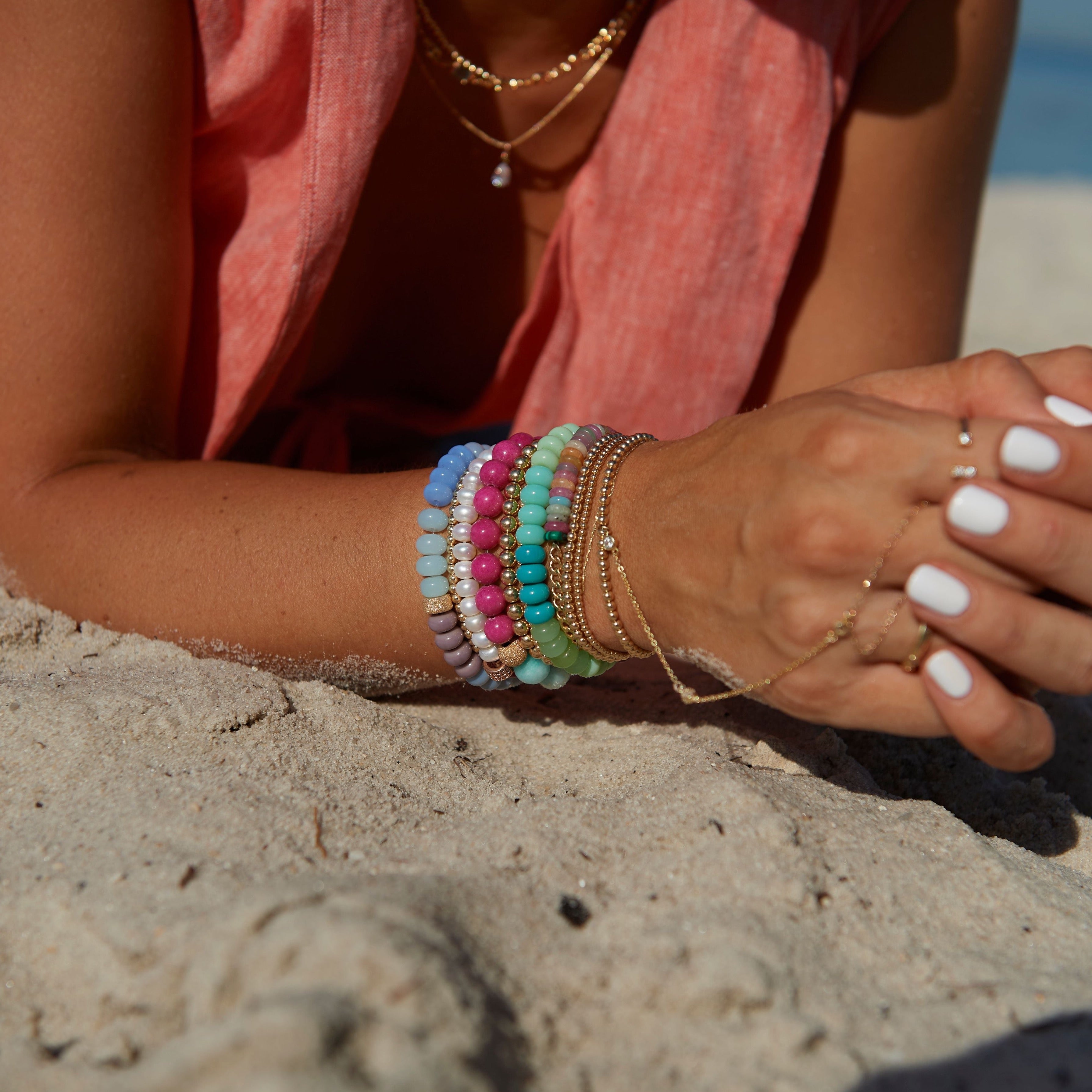 Buy Bollywood Green and Gold Beaded Bracelet for £14.99 | Uneak Boutique