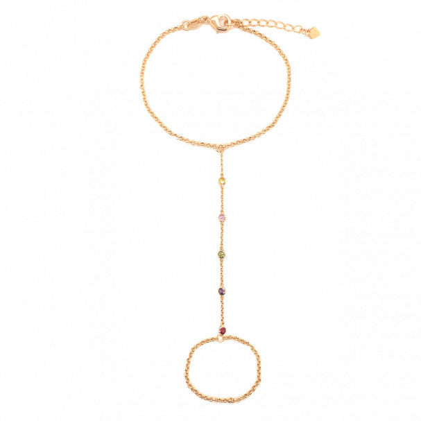 Lara Chain Lara Colored CZ Hand Chain Bracelet – MaLi Beads