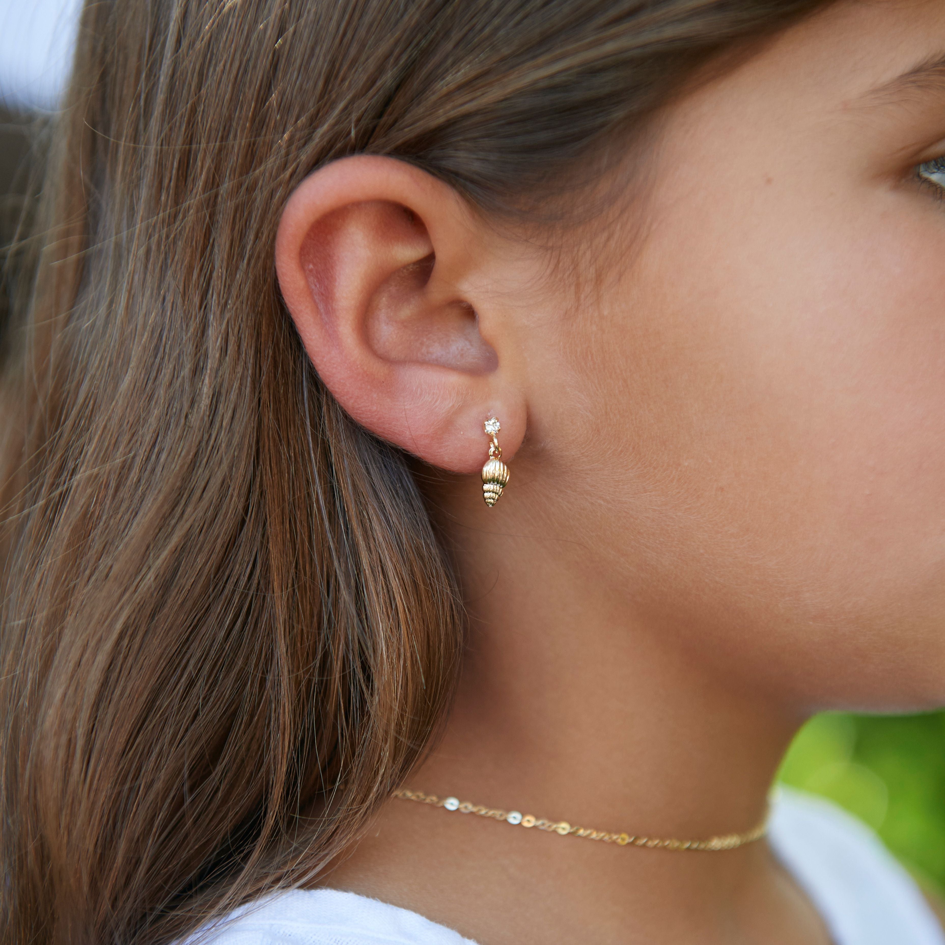Poet Shell Earrings for Girls 