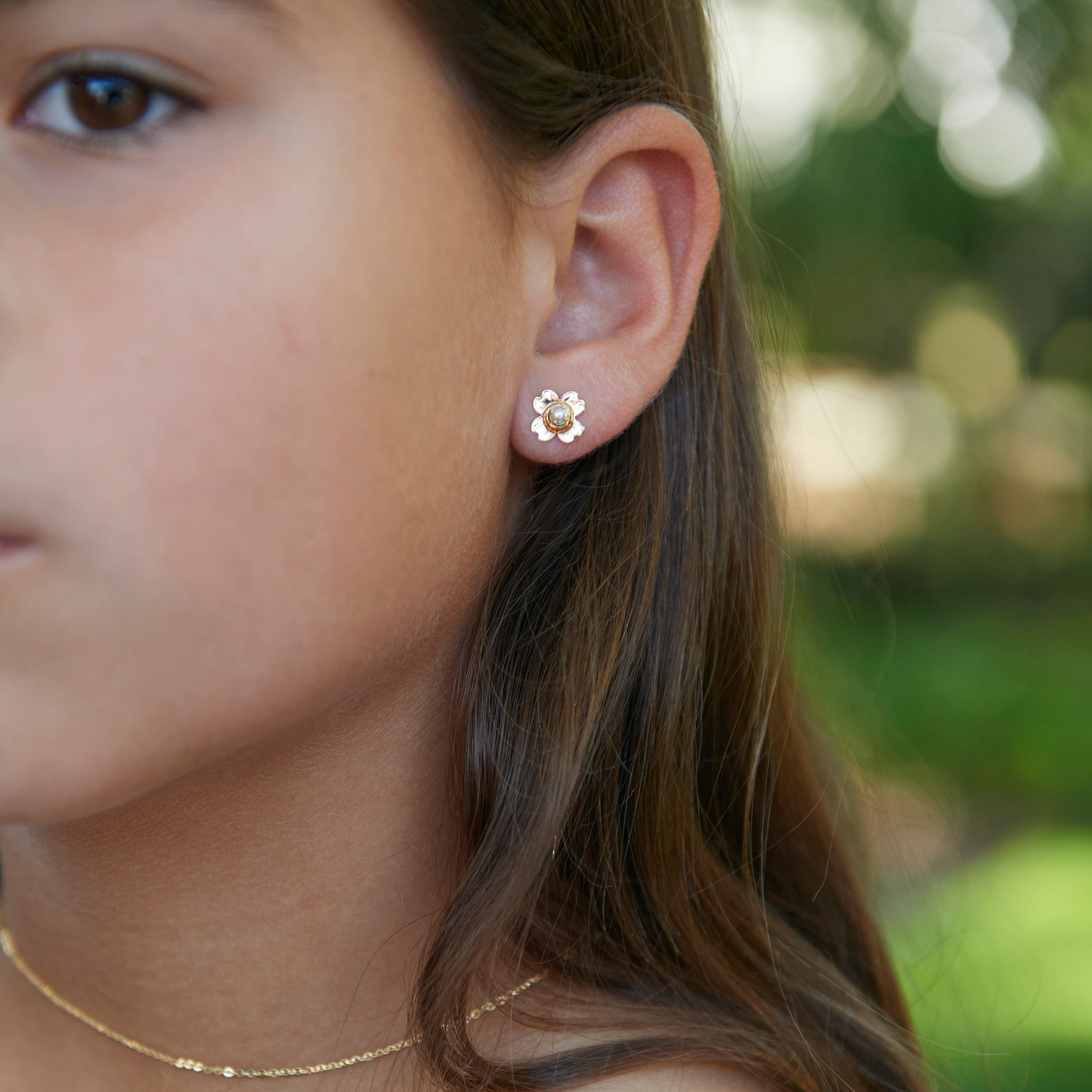 Saylor Flower Earrings for Girls 
