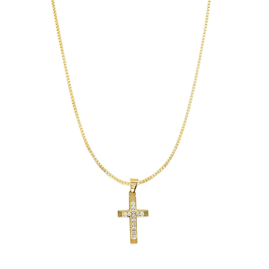 Simone CZ Cross Necklace