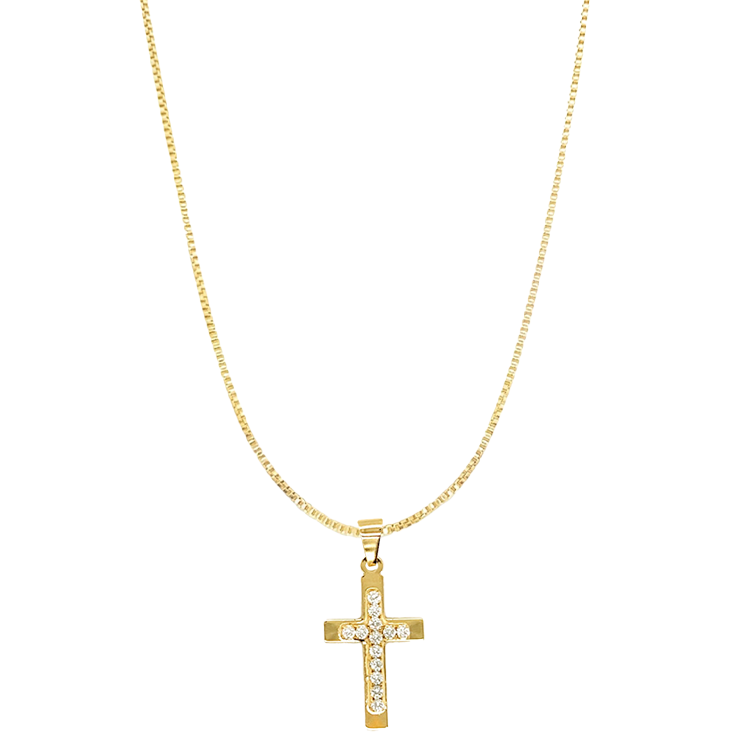 Simone CZ Cross Necklace
