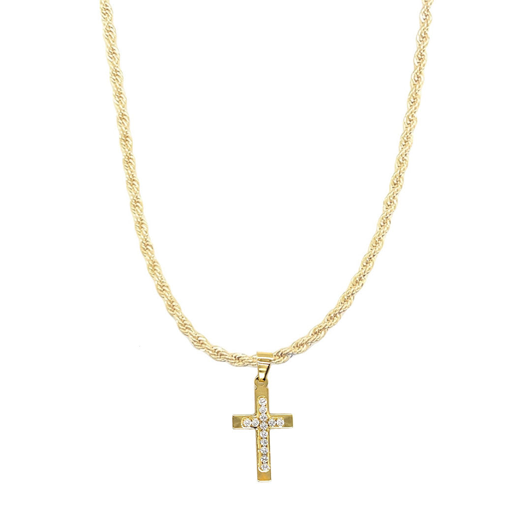 Simone CZ Cross Necklace