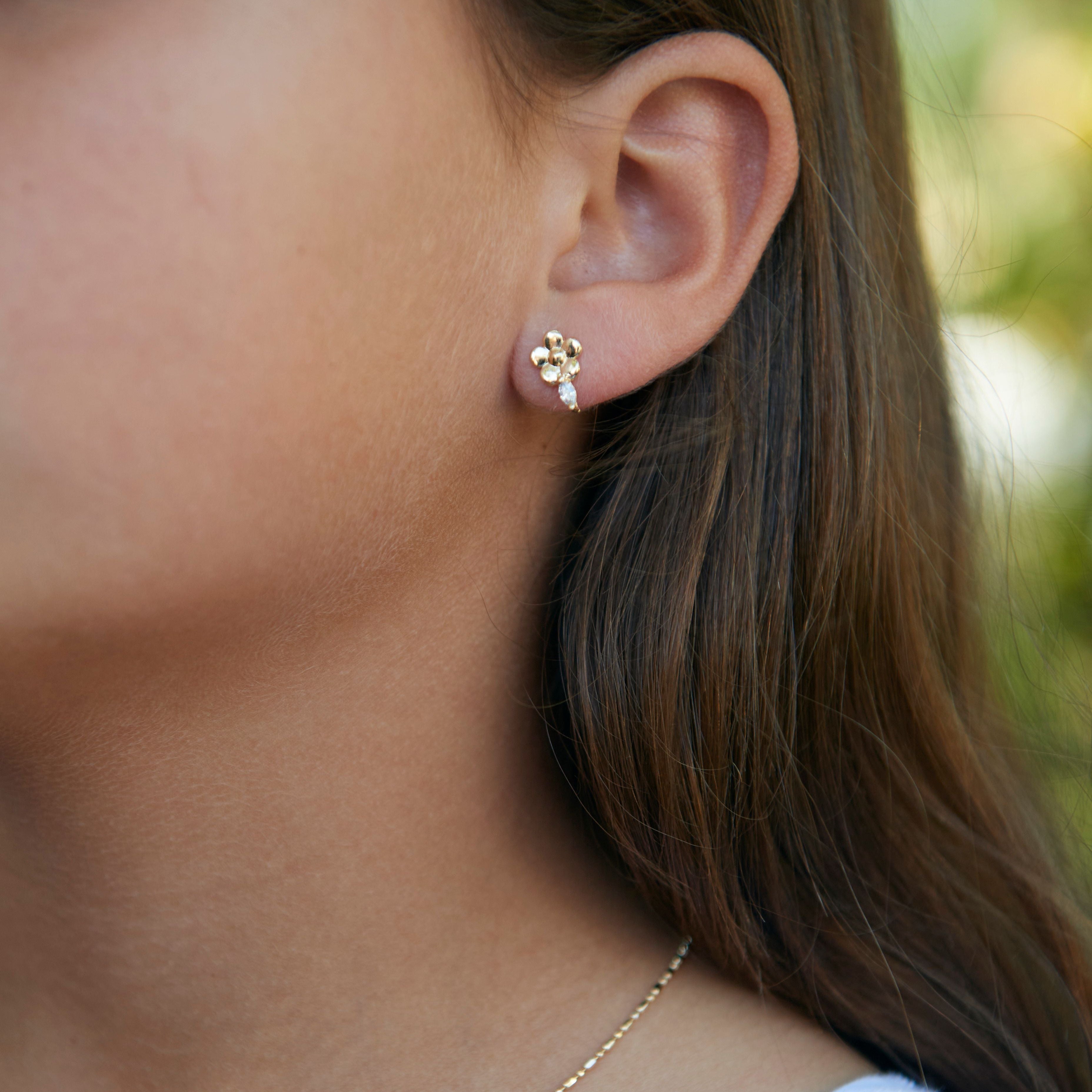 Tori CZ Flower Earrings