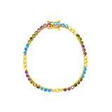 Tricolor Gold Plated Tennis Bracelet