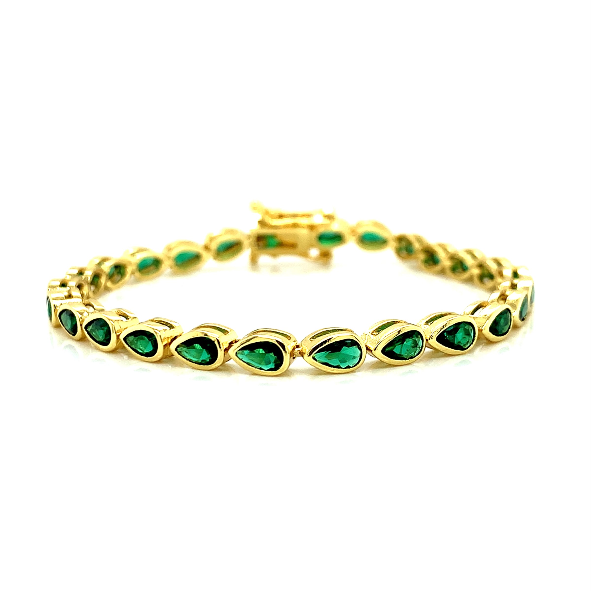 Teardrop Emerald Tennis Bracelet