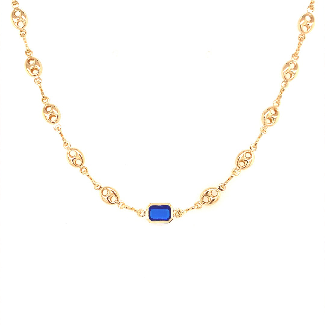 Gali Mini Gemstone Puff Necklace